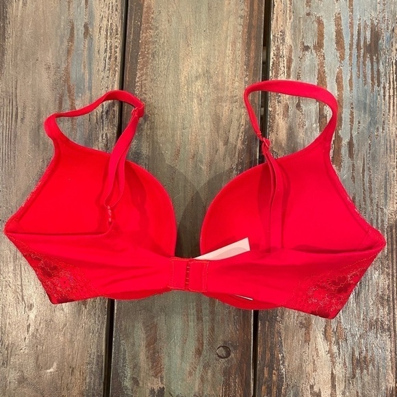 Victoria’s Secret 32D Body By Victoria Push Up Bra Lipstick Red Lace - Picture 6 of 14